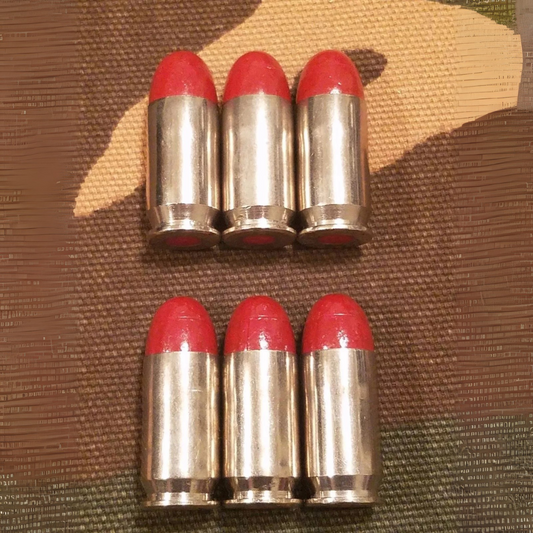 45 ACP Snap Caps Set of 6 (Red+Nickel) Real 230GR Weight!!!