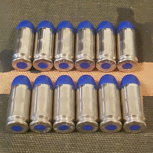 40 S&W Snap Caps Set of 12 (Blue+Nickel) Real 200GR Weight!!!