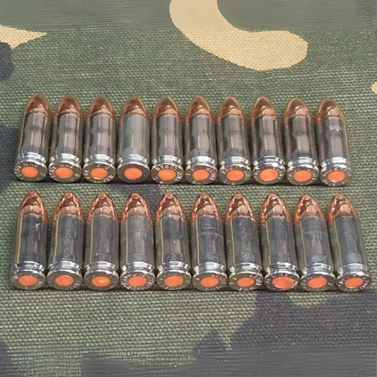 9mm Luger Snap Caps Set of 20 (Nickel+Orange) Real 115GN Weight!!!