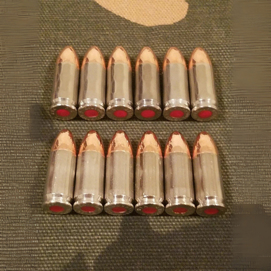 9mm Luger Snap Caps Set of 12 (Nickel) Real 115GN Weight!!!! !