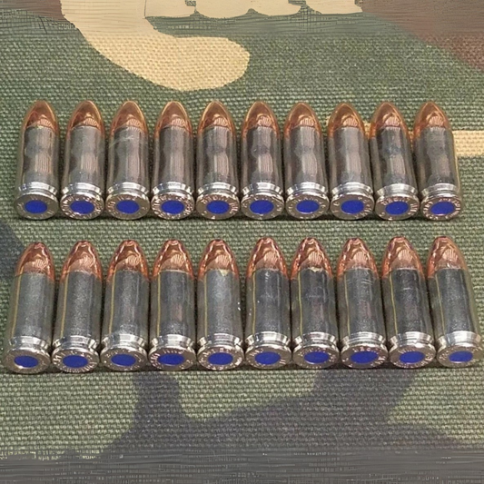 9mm Luger Snap Caps Set of 20 (Nickel+Blue) Real 115GN Weight!!!