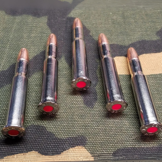 30-30 Winchester Snap Caps Set of 5 (Nickel and Red) 150GR.