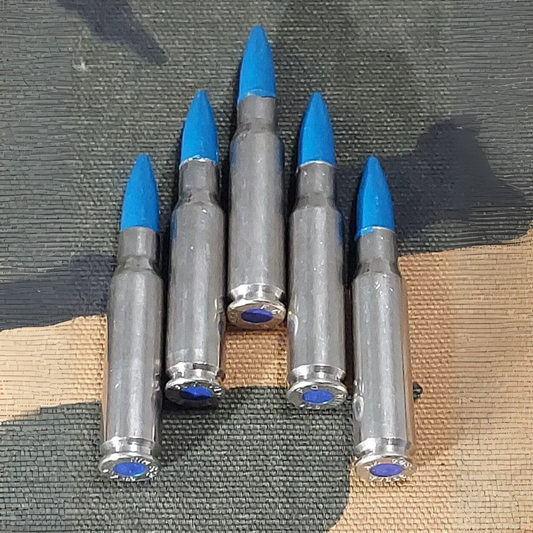 308 WIN. Snap Caps Set of 5 (Nickel+Blue) Real Weight!!