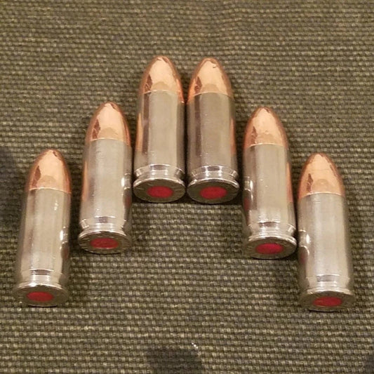 9mm Luger Snap Caps Set of 6 (Nickel) Real 115GN Weight!!!