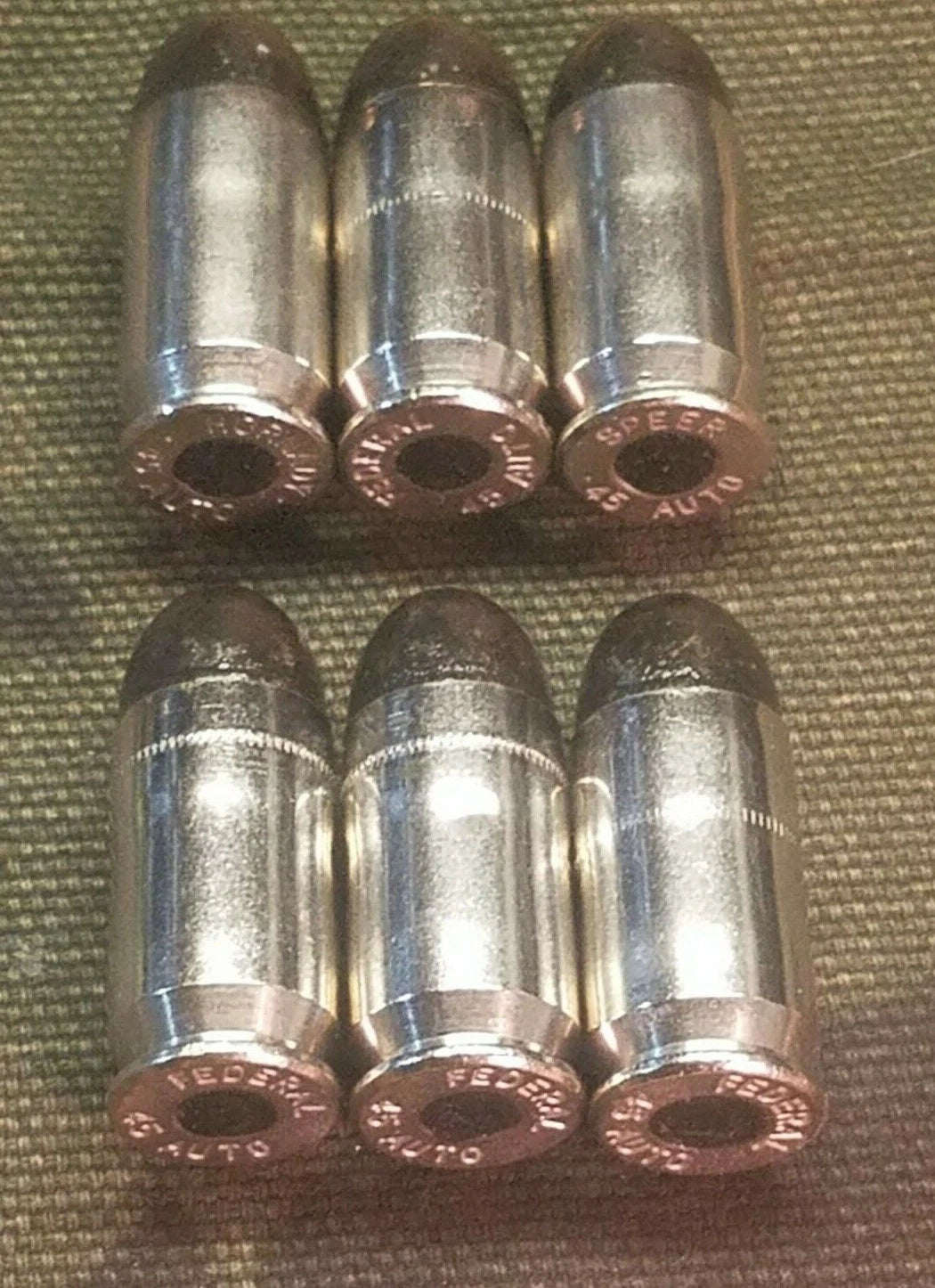 45 ACP Snap Caps Set of 6 (Black+Nickel) Real 230GR Weight!!!