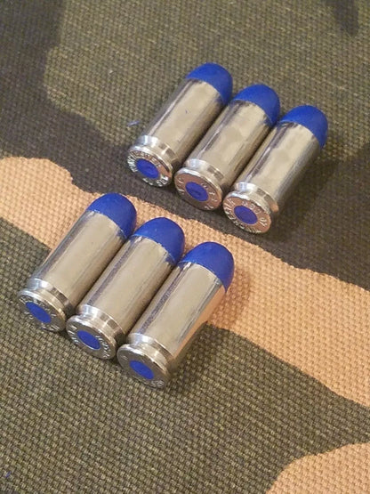 40 S&W Snap Caps Set of 6 (Blue+Nickel) Real 200GR Weight!!!