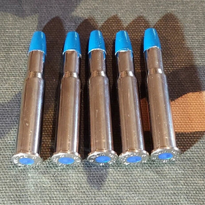 30-30 Winchester Snap Caps Set of 5 (Nickel and Blue) 150GR.