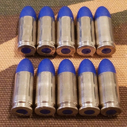 9mm Luger Snap Caps Set of 10, 124GR. (Blue+Nickel)