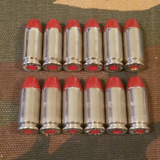 40 S&W Snap Caps Set of 12 (Red+Nickel) Real 200GR Weight!!!