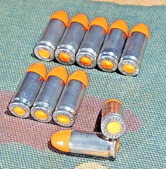 9mm Luger Snap Caps Set of 10 (Orange+nickel) 124GR Real Weight
