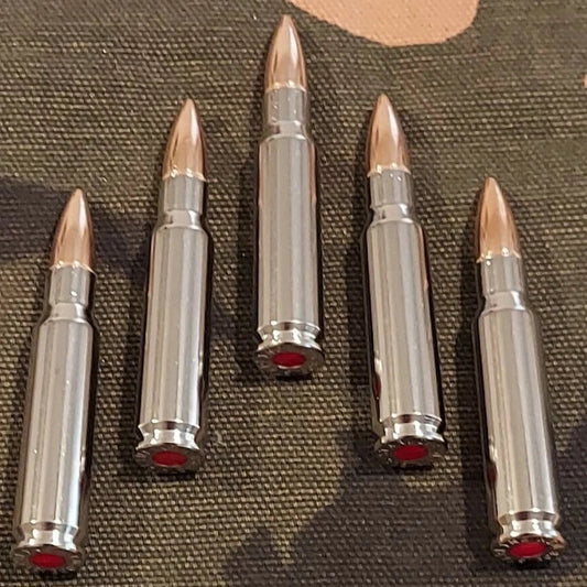 308 WIN. Snap Caps Set of 5 (Nickel+FMJ) Real Weight!!