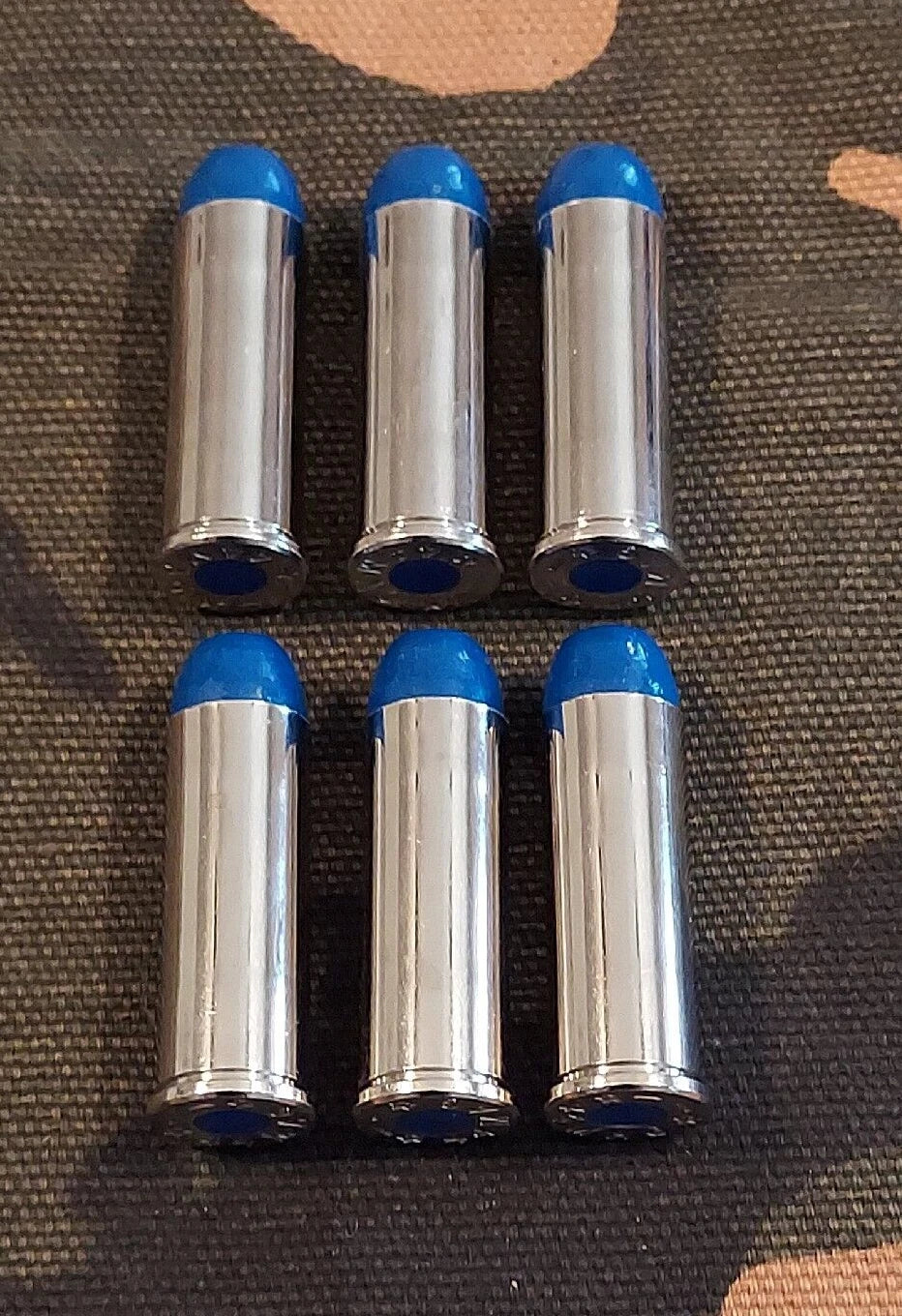 All American Snap Caps 308 Winchester – Set Of 5 Nickel & Blue – Reusable, Real Weight