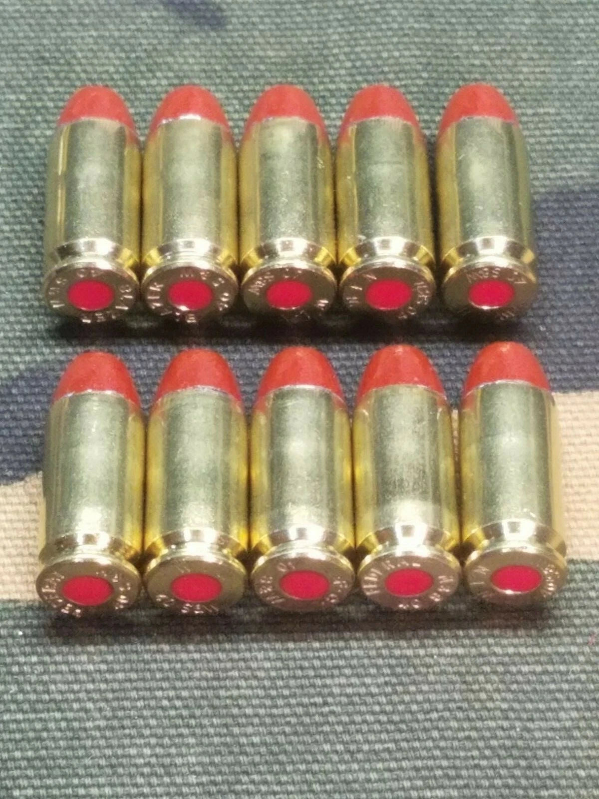 40 S&W Snap Caps Set of 10 (Red+Brass) Real 200GR Weight!!!