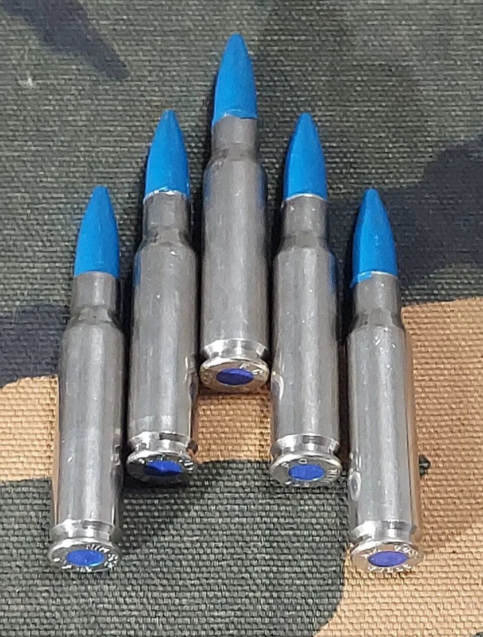 308 WIN. Snap Caps Set of 5 (Nickel+Blue) Real Weight!!
