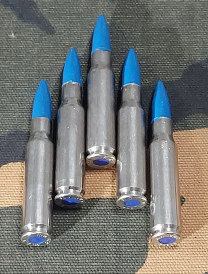 308 WIN. Snap Caps Set of 5 (Nickel+Blue) Real Weight!!