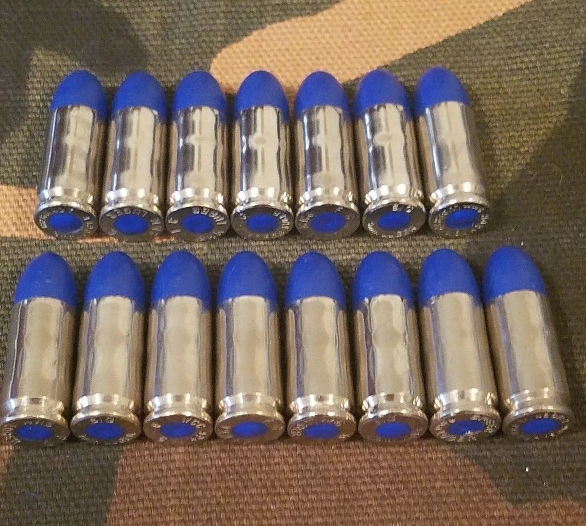 9mm Luger Snap Caps Set of 15 (Blue+Nickel)