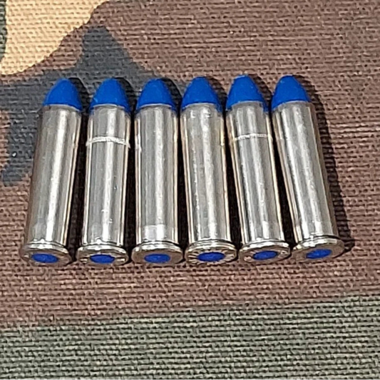 357 Magnum Snap Caps Set of 6 (Nickel+Blue) Real 125GR Weight!!!