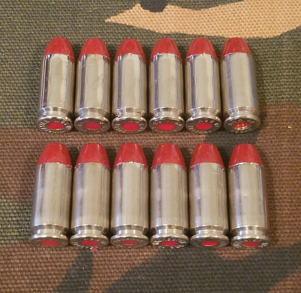 40 S&W Snap Caps Set of 12 (Red+Nickel) Real 200GR Weight!!!