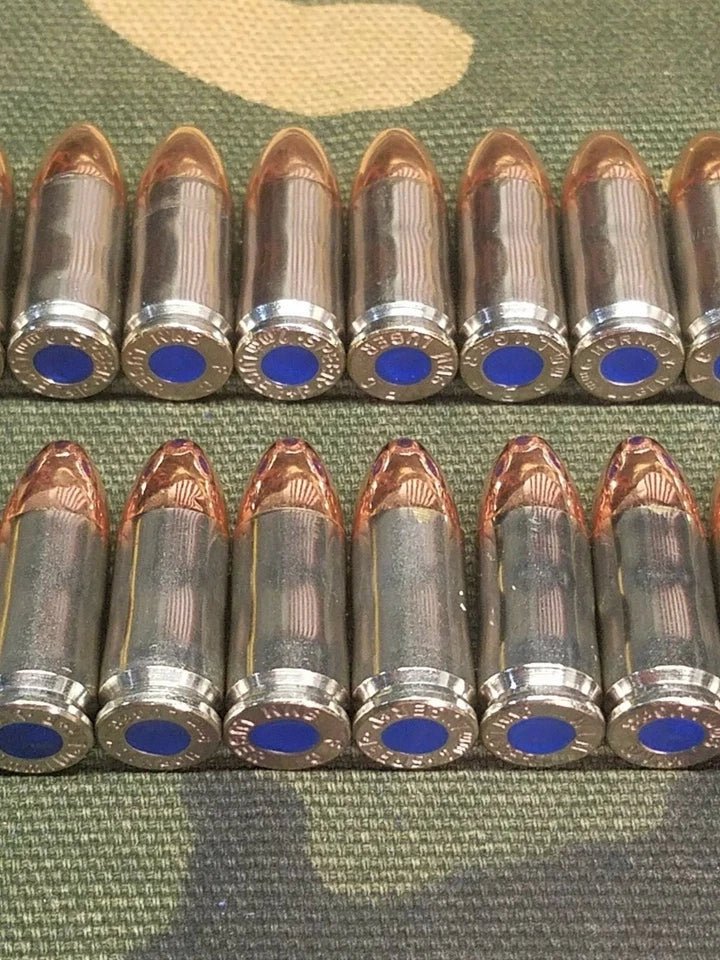 9mm Luger Snap Caps Set of 20 (Nickel+Blue) Real 115GN Weight!!!