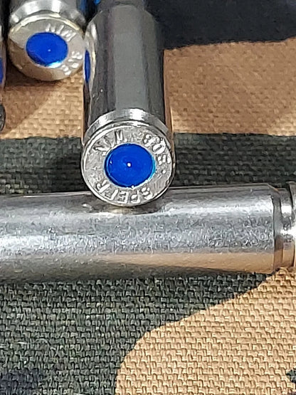 308 WIN. Snap Caps Set of 5 (Nickel+Blue) Real Weight!!