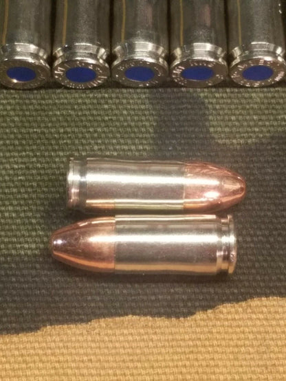 9mm Luger Snap Caps Set of 20 (Nickel+Blue) Real 115GN Weight!!!