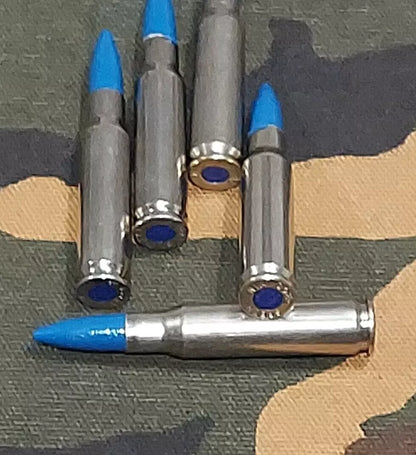 308 WIN. Snap Caps Set of 5 (Nickel+Blue) Real Weight!!