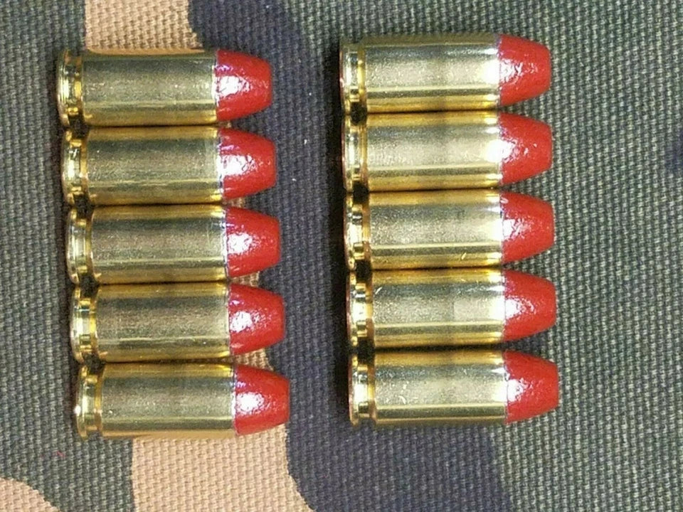 40 S&W Snap Caps Set of 10 (Red+Brass) Real 200GR Weight!!!