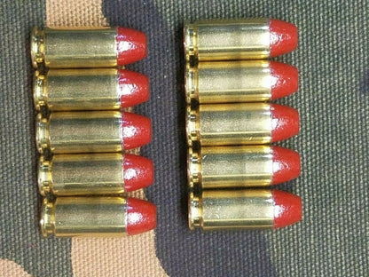40 S&W Snap Caps Set of 10 (Red+Brass) Real 200GR Weight!!!