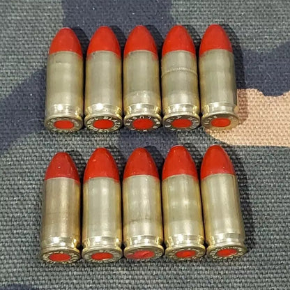 9mm Luger Snap Caps Set of 10 (Brass+Red) 115GR. Weighted