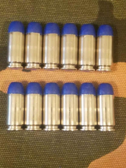 40 S&W Snap Caps Set of 12 (Blue+Nickel) Real 200GR Weight!!!