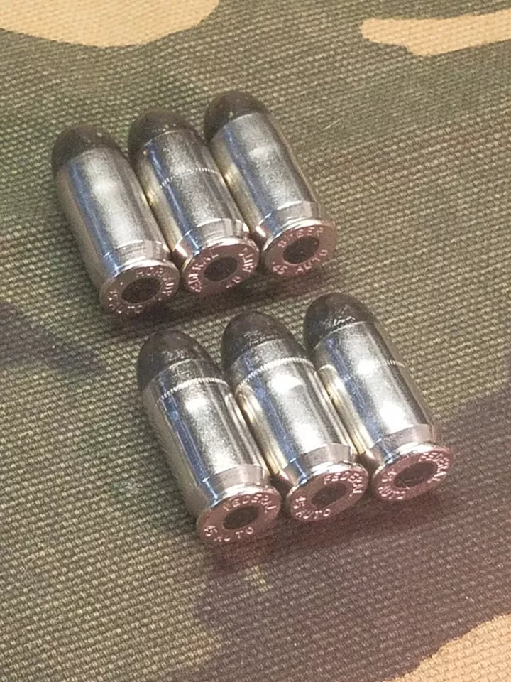 45 ACP Snap Caps Set of 6 (Black+Nickel) Real 230GR Weight!!!
