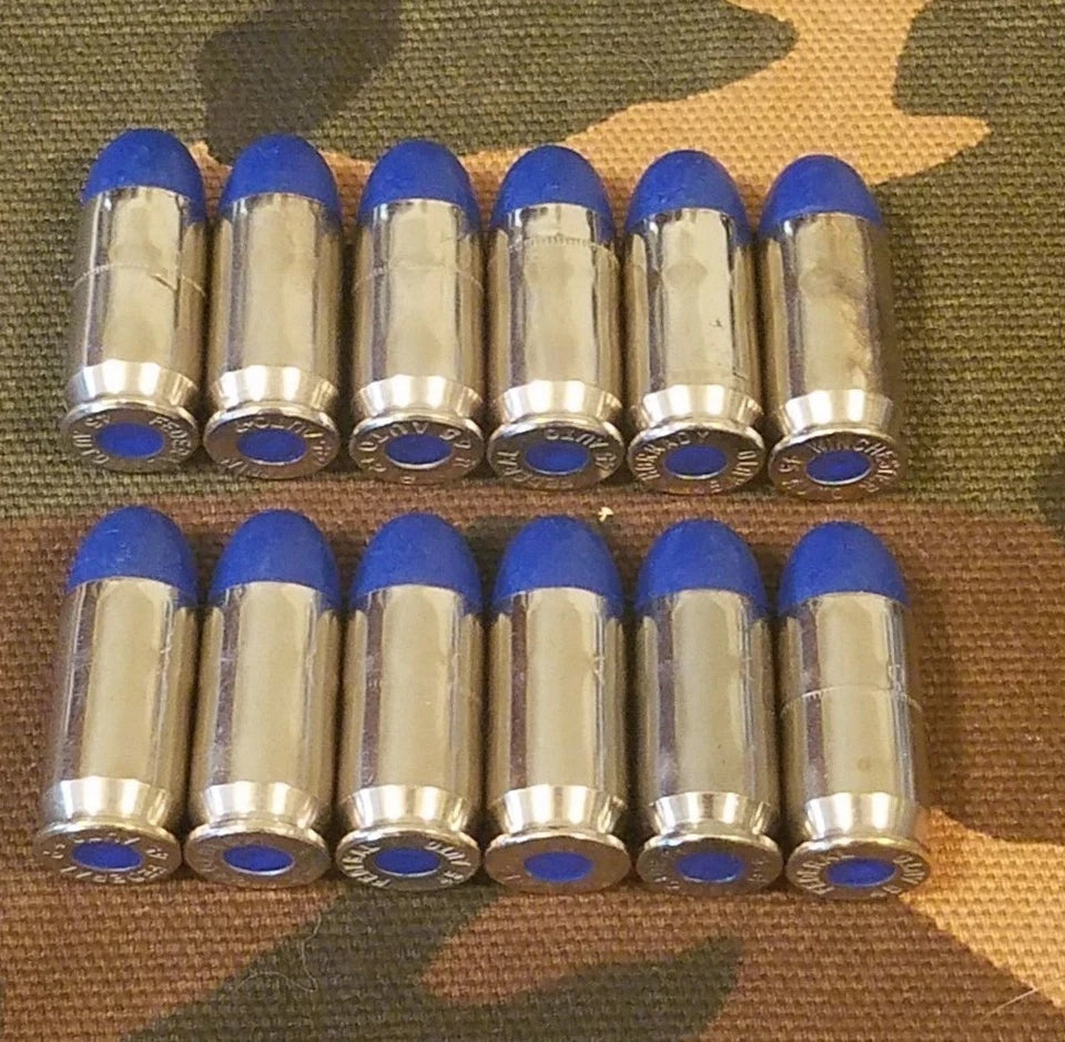 45 ACP Snap Caps Set of 12 (Blue+Nickel) Real 230GR Weight!!!