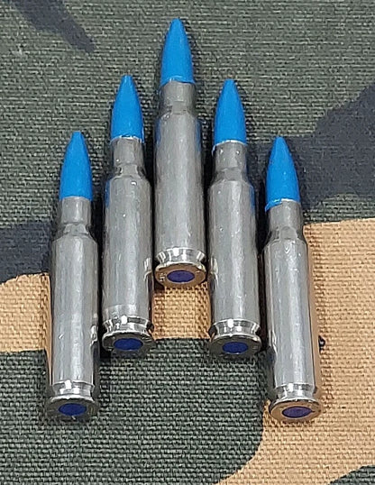 308 WIN. Snap Caps Set of 5 (Nickel+Blue) Real Weight!!
