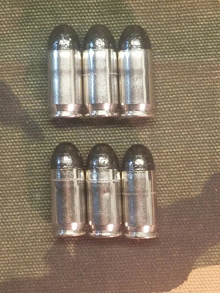 45 ACP Snap Caps Set of 6 (Black+Nickel) Real 230GR Weight!!!