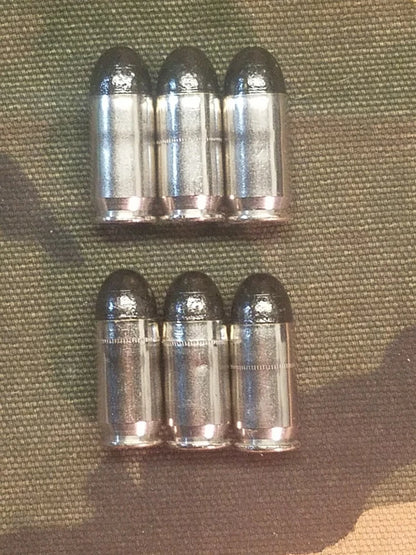 45 ACP Snap Caps Set of 6 (Black+Nickel) Real 230GR Weight!!!