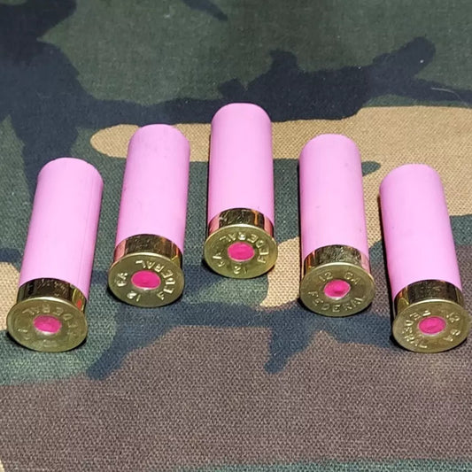 12 Gauge 2 3/4" 1oz. Snap Caps Dummy Training Rounds Set of 5 (Pink)