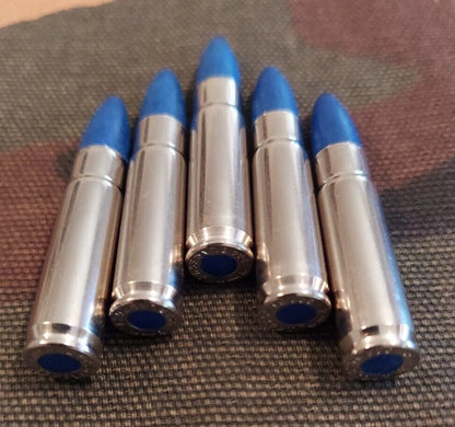 300 Blackout Snap Caps Set of 5 (Nickel+Blue) 220GR, Real Weight