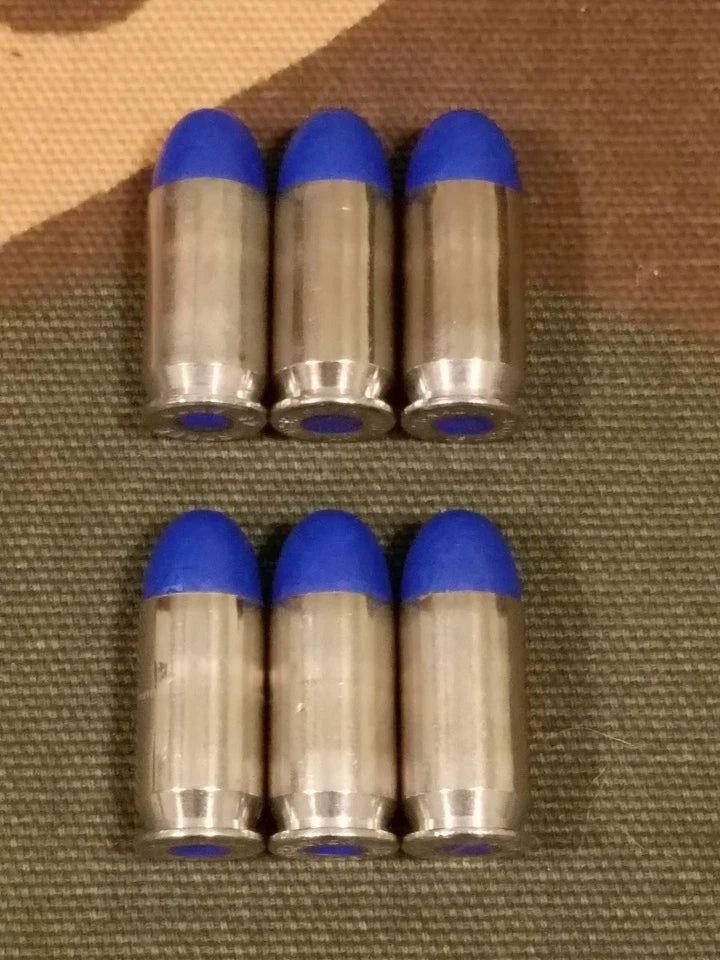 45 ACP Snap Caps Set of 6 (Blue+Nickel) Real 230GR Weight!!!