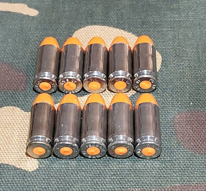 40 S&W Snap Caps Set of 10 (Orange+Nickel) Real 200GR Weight!!!