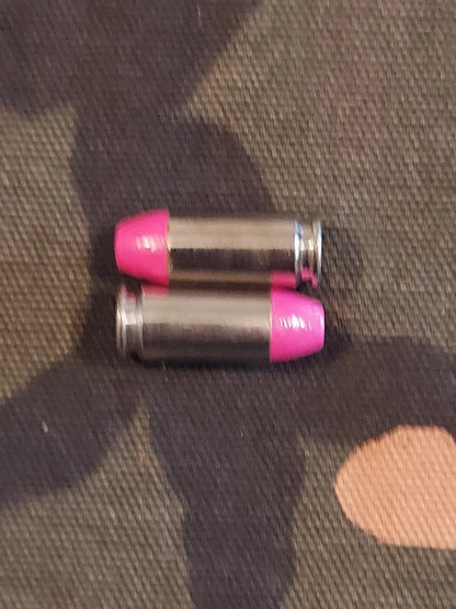 40 S&W Snap Caps Set of 10 (Pink+Nickel) Real 200GR Weight!!!