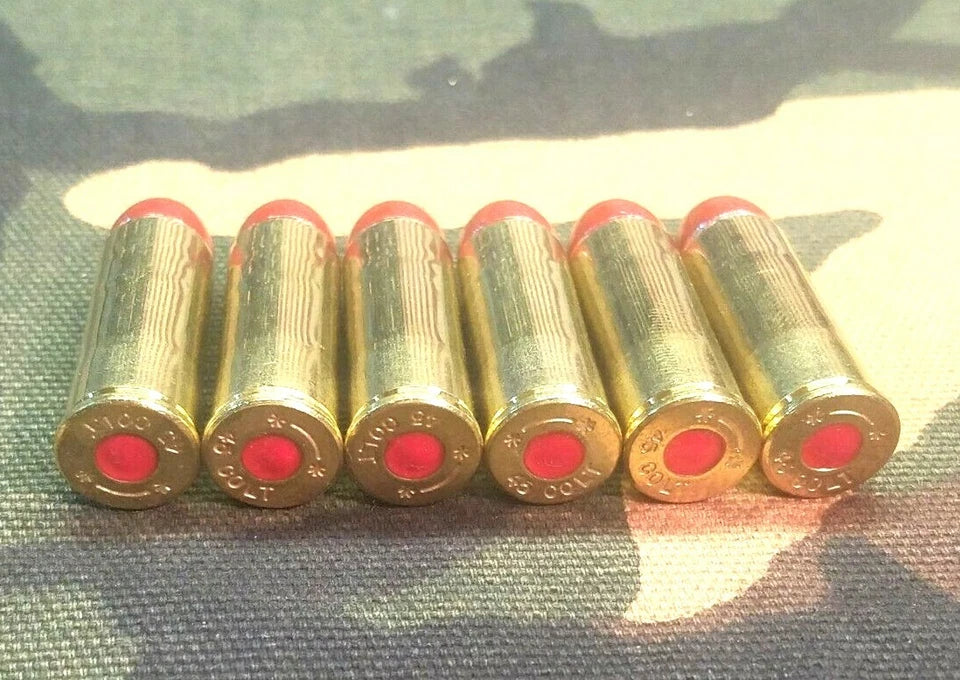 45 Long Colt Snap Caps Set of 6 (Red+Brass) Real Weight!!! 45LC 45 Colt