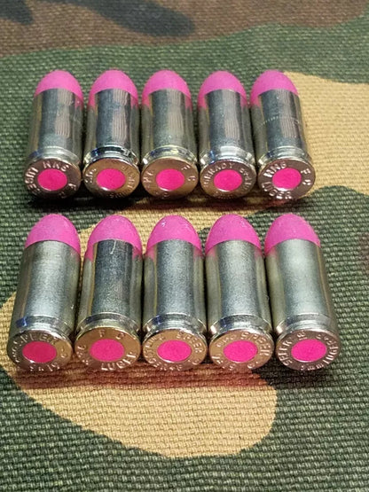 9mm Luger Snap Caps Set of 10 (Pink+Nickel)