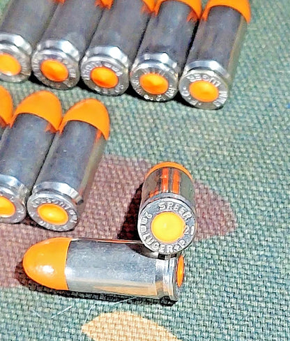 9mm Luger Snap Caps Set of 10 (Orange+nickel) 124GR Real Weight