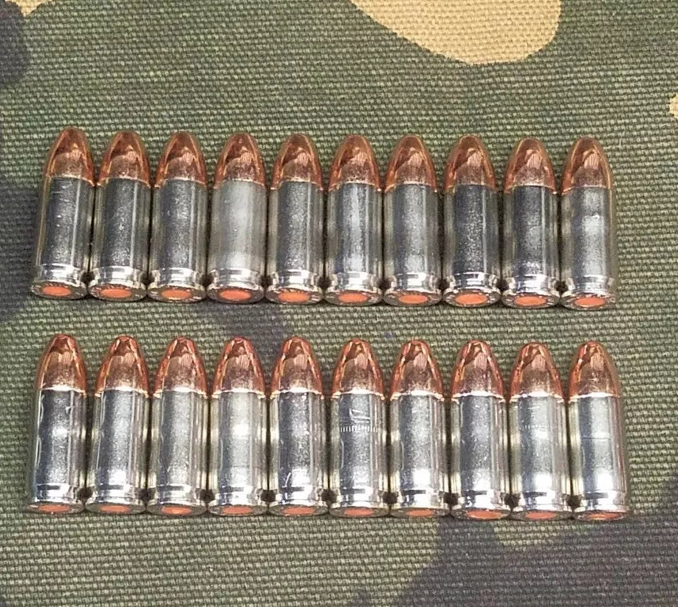 9mm Luger Snap Caps Set of 20 (Nickel+Orange) Real 115GN Weight!!!