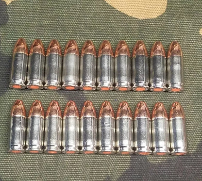 9mm Luger Snap Caps Set of 20 (Nickel+Orange) Real 115GN Weight!!!