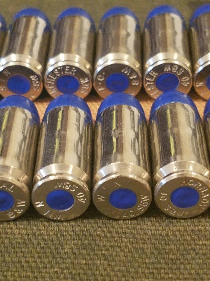 40 S&W Snap Caps Set of 12 (Blue+Nickel) Real 200GR Weight!!!