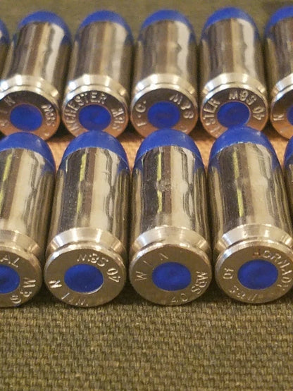 40 S&W Snap Caps Set of 12 (Blue+Nickel) Real 200GR Weight!!!