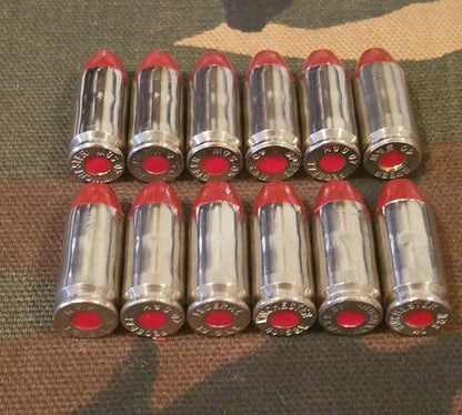 40 S&W Snap Caps Set of 12 (Red+Nickel) Real 200GR Weight!!!