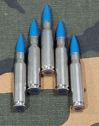 308 WIN. Snap Caps Set of 5 (Nickel+Blue) Real Weight!!