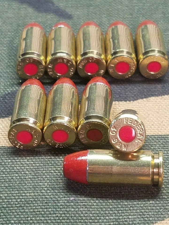 40 S&W Snap Caps Set of 10 (Red+Brass) Real 200GR Weight!!!